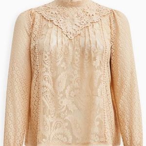 Mixed Lace High Neck Top
